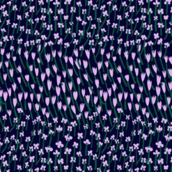 Marimekko Apilainen Navy / Lilac / Green Panama Fabric