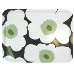 Marimekko Black / Green Unikko Large Tray
