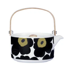 Marimekko Unikko Black Teapot -Marimekko marimekko black unikko teapot special anniversary edition 59