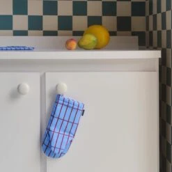 Marimekko Blue / Brown Tiiliskivi Oven Mitt