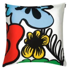 Marimekko Elakoon Elama White / Multi Large Throw Pillow