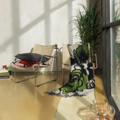 Marimekko Elakoon Elama White / Black / Green Blanket -Marimekko marimekko elakoon elama white black green blanket 76