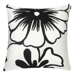 Marimekko Elakoon Elama White / Black / Grey Large Throw Pillow