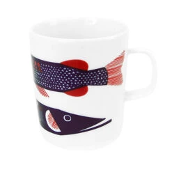 Marimekko Hauki White/Plum/Red Mug -Marimekko marimekko hauki white plum red mug 84