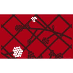 Marimekko Hortensie Red Sateen Fabric