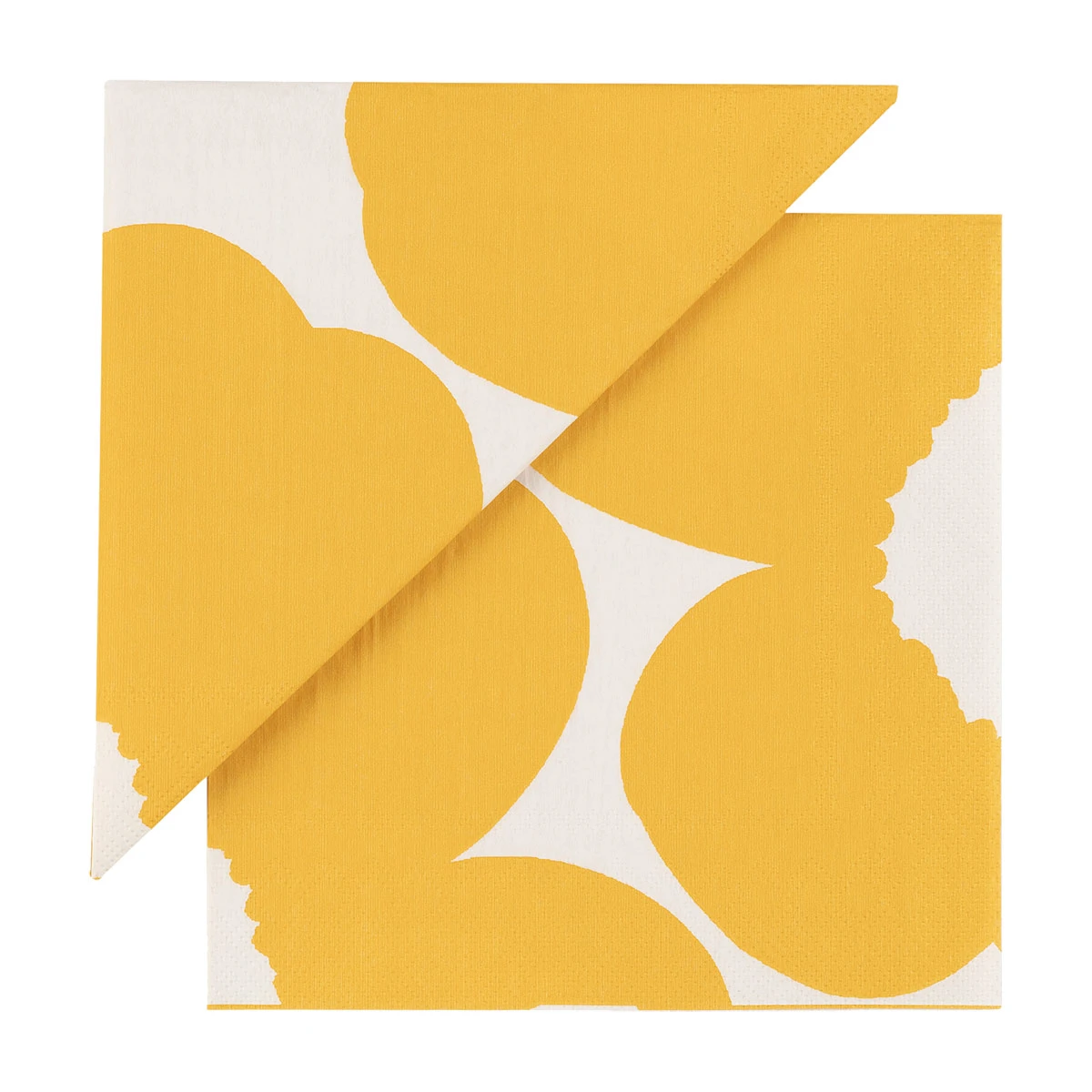 Marimekko Iso Unikko Yellow / Beige Lunch Napkins 3 Marimekko Iso Unikko Yellow / Beige Lunch Napkins