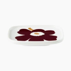 Marimekko Juhla Unikko Small Wine & White Square Plate Set -Marimekko marimekko juhla unikko small wine white square plate set 49