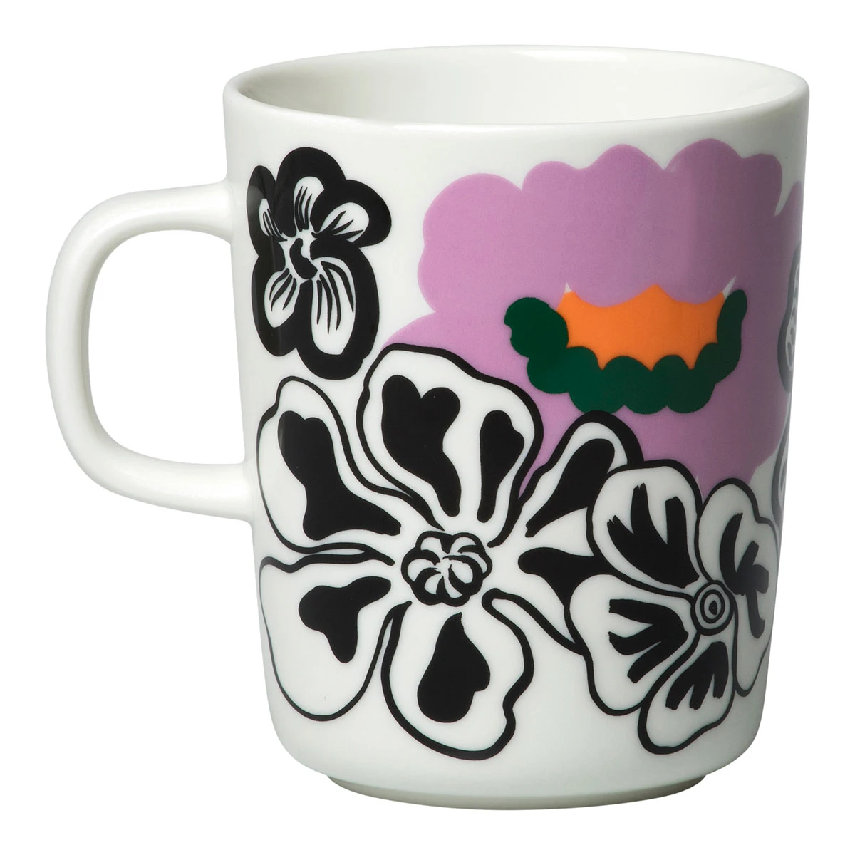 Marimekko Kaukokaipuu White / Red / Lilac Mug 4 Marimekko Kaukokaipuu White / Red / Lilac Mug - Image 2