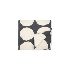 Marimekko Kivet Off White / Charcoal Bedspread / Throw Blanket - Large