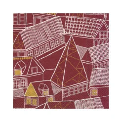 Marimekko Kujiila Maroon / Gold Cocktail Napkins