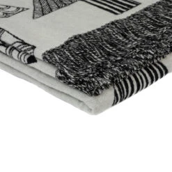 Marimekko Kuusikossa Black / White Blanket -Marimekko marimekko kuusikossa black white blanket 36