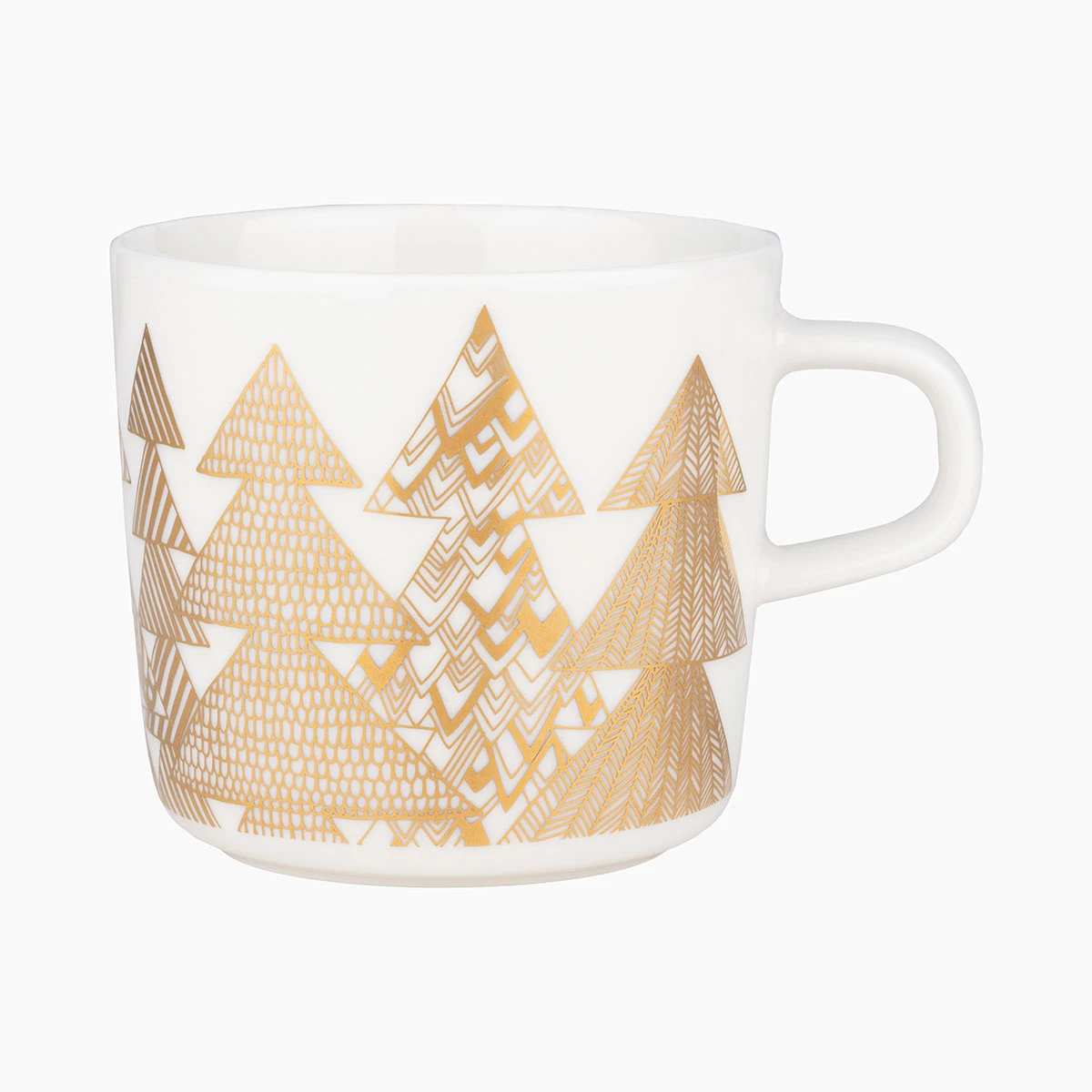 Marimekko Kuusikossa Small White & Gold Coffee Cup 3 Marimekko Kuusikossa Small White & Gold Coffee Cup