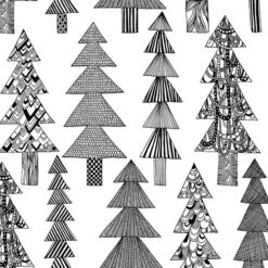 Marimekko Kuusikossa White / Black Fabric -Marimekko marimekko kuusikossa white black fabric 120