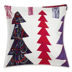 Marimekko Kuusikossa Grey / Red / Blue Medium Throw Pillow