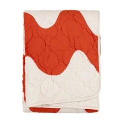 Marimekko Lokki Pergola Orange / White Quilted Blanket
