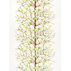 Marimekko Lumimarja Green / White Cotton Sateen Fabric