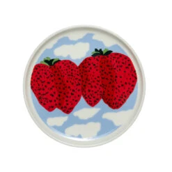 Marimekko Mansikkavuoret Blue / Red Snack Plate -Marimekko marimekko mansikkavuoret blue red snack plate 45