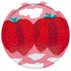 Marimekko Mansikkavuoret Pink / Red Large Round Tray -Marimekko marimekko mansikkavuoret pink red large round tray 39