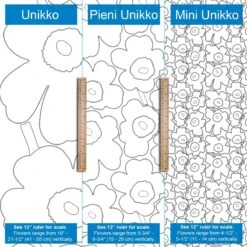 Marimekko Mini Unikko Green / Beige Linen Fabric