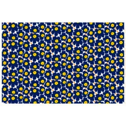 Marimekko Mini-Unikko Indigo / Yellow Fabric