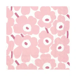 Marimekko Mini Unikko Light Pink / White Lunch Napkins