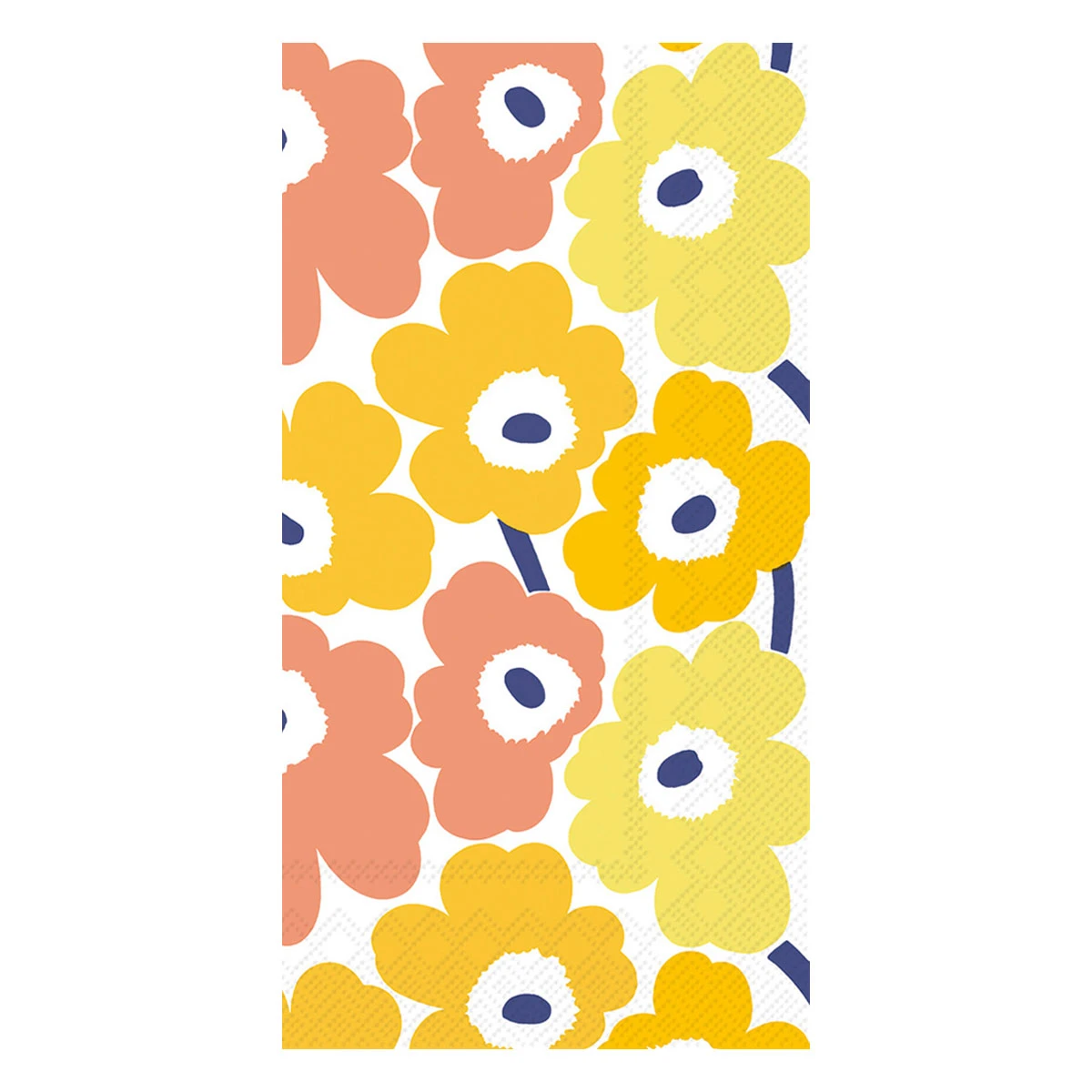 Marimekko Mini Unikko Yellow / Peach / White Buffet Napkins 3 Marimekko Mini Unikko Yellow / Peach / White Buffet Napkins