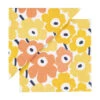 Marimekko Mini Unikko Yellow / Peach / White Lunch Napkins -Marimekko marimekko mini unikko yellow peach white lunch napkins 12