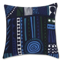 Marimekko Njalla Blue / Green Large Throw Pillow