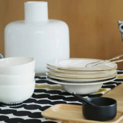 Marimekko Oiva 10 Year Anniversary Gold Rimmed Soup Bowl 12 Marimekko Oiva 10 Year Anniversary Gold Rimmed Soup Bowl -Marimekko marimekko oiva 10 year anniversary gold rimmed soup bowl 72