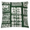 Marimekko Pariisin Portit Ecru / Green Large Throw Pillow