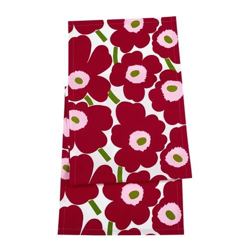 Marimekko Pieni Unikko 2 White/Cherry Table Runner 3 Marimekko Pieni Unikko 2 White/Cherry Table Runner
