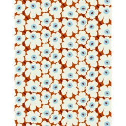 Marimekko Pieni Unikko Orange / Blue / Wine Cotton Fabric