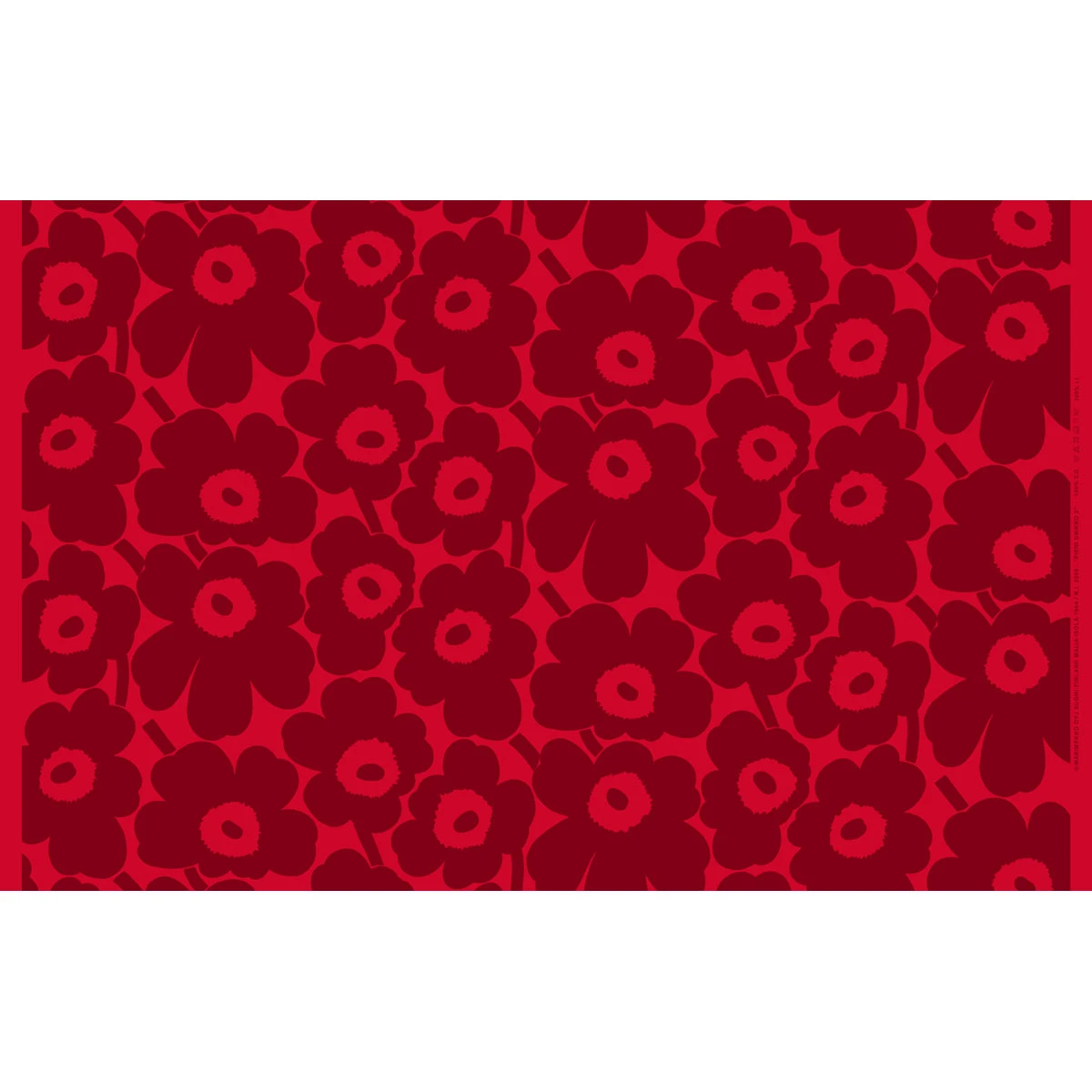 Marimekko Pieni Unikko Red / Maroon Acrylic-coated Cotton Fabric 4 Marimekko Pieni Unikko Red / Maroon Acrylic-coated Cotton Fabric - Image 2