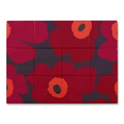 Marimekko Pieni Unikko Plum / Red PVC-Coated Placemat