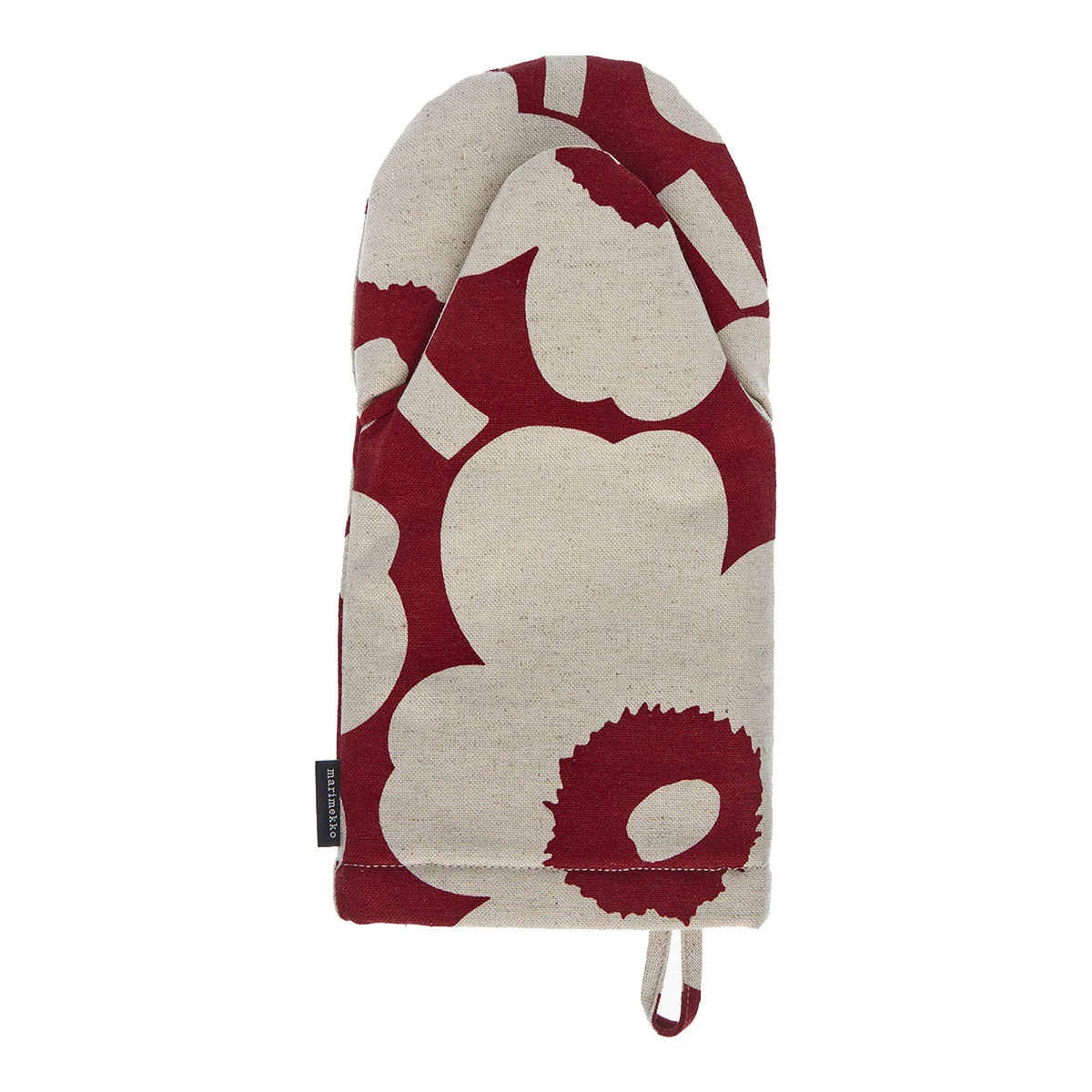 Marimekko Pieni Unikko Cotton / Red Oven Mitt 3 Marimekko Pieni Unikko Cotton / Red Oven Mitt