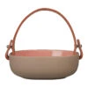 Marimekko Pikku Brown / Peach Koppa Serving Dish W/ Leather Handle
