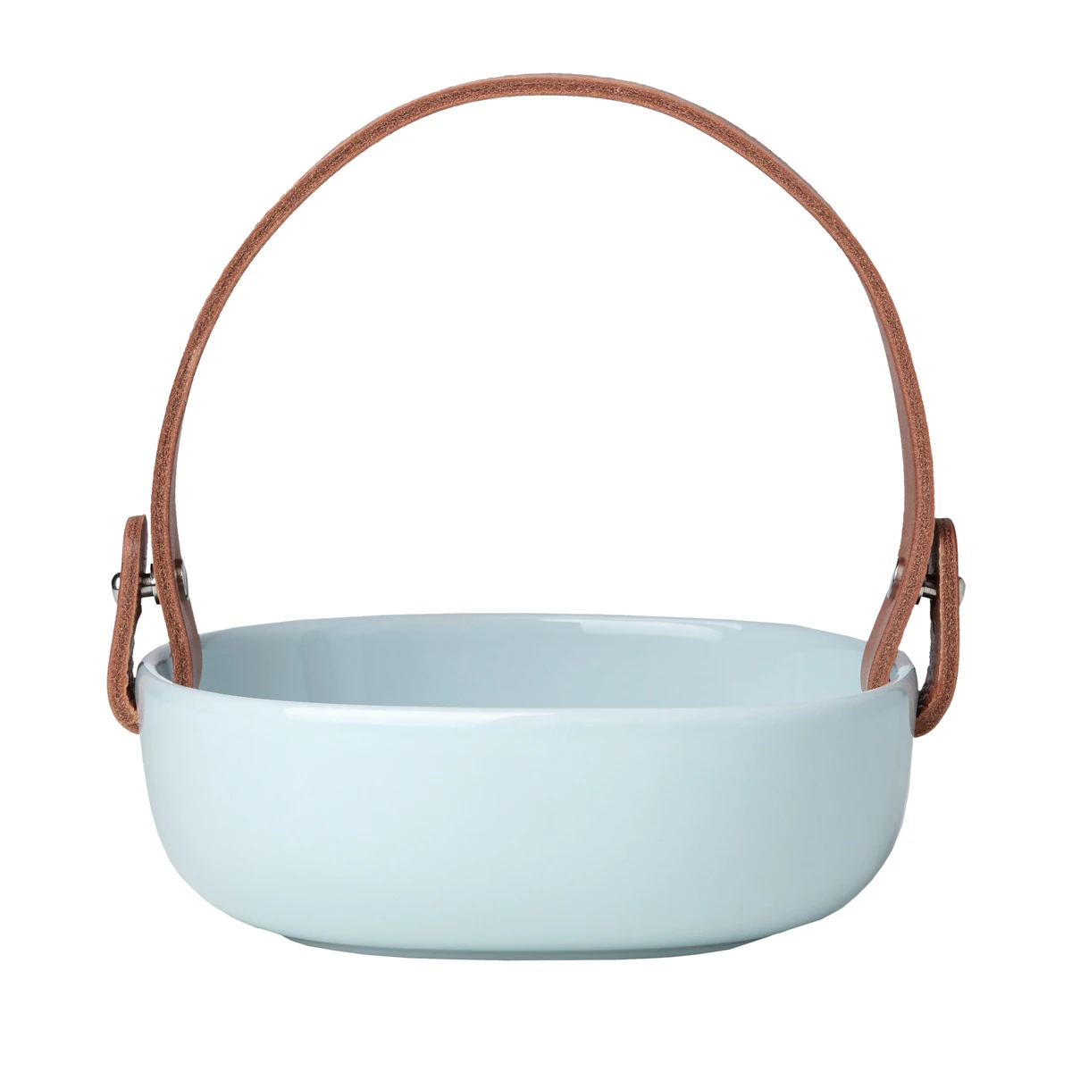 Marimekko Pikku Koppa Aqua Serving Dish W/ Leather Handle 4 Marimekko Pikku Koppa Aqua Serving Dish W/ Leather Handle - Image 2