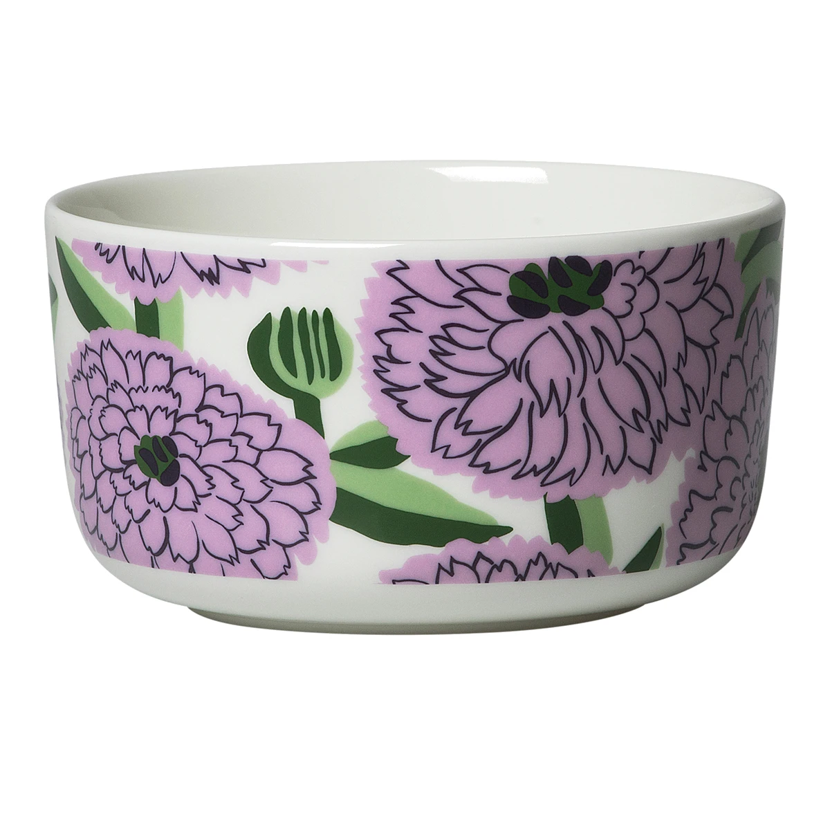 Marimekko Primavera White / Lilac / Green Soup / Cereal Bowl 3 Marimekko Primavera White / Lilac / Green Soup / Cereal Bowl