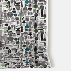 Marimekko Puutarhurin Parhaat Black / Grey / Green Acrylic-Coated Cotton Fabric -Marimekko marimekko puutarhurin parhaat black gray green acrylic coated cotton fabric 29