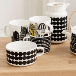 Marimekko R�symatto White / Black Coffee Cup -Marimekko marimekko r symatto coffee cup 86