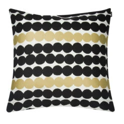 Marimekko Rasymatto White / Black / Gold Large Throw Pillow