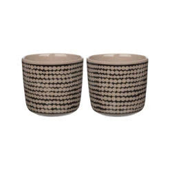 Marimekko Raymatto Black / Terra Coffee Cups - Set Of 2