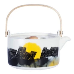 Marimekko Weather Diary White/Black/Yellow Teapot
