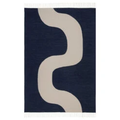Marimekko Seireeni Navy / Beige Throw Blanket -Marimekko marimekko seireeni navy beige throw blanket 43