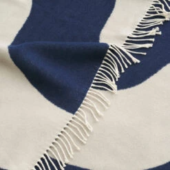 Marimekko Seireeni Navy / Beige Throw Blanket -Marimekko marimekko seireeni navy beige throw blanket 54