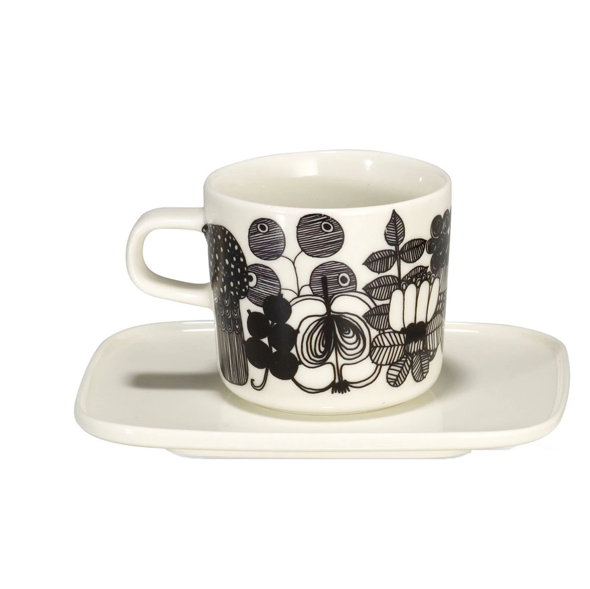 Marimekko Siirtolapuutarha White / Yellow Coffee Cup 3 Marimekko Siirtolapuutarha White / Yellow Coffee Cup