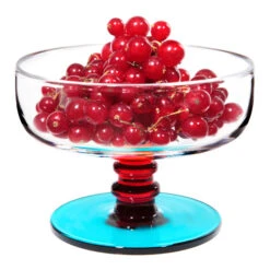 Marimekko Socks Rolled Down Clear / Red / Turquoise Dessert Bowl -Marimekko marimekko socks rolled down clear red turquoise dessert bowl 113