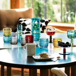 Marimekko Socks Rolled Down Clear / Red / Turquoise Dessert Bowl -Marimekko marimekko socks rolled down clear red turquoise dessert bowl 115