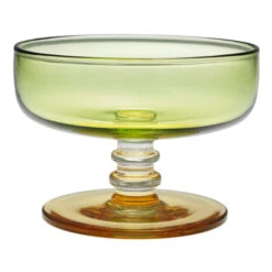 Marimekko Socks Rolled Down Green / Clear / Yellow Dessert Bowl -Marimekko marimekko socks rolled down green clear yellow dessert bowl 55