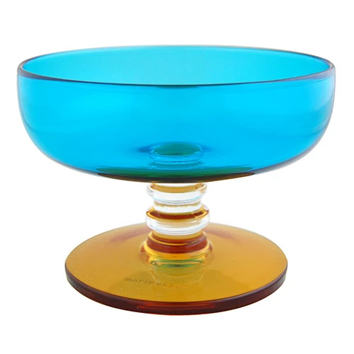 Marimekko Socks Rolled Down Turquoise/Gold Dessert Bowl 3 Marimekko Socks Rolled Down Turquoise/Gold Dessert Bowl